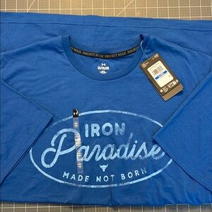 Under Armour Project Rock Blue Short Sleeve Graphic T-Shirt